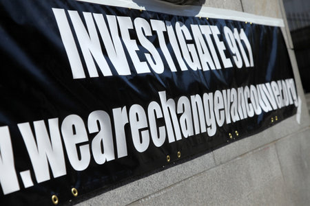 VANCOUVER - SEPT 11: 9/11 Truth Demonstration at Vancouver Art Gallery, September 11, 2009 in...