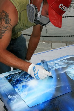 Spray Paint Artist - Victoria City, Vancouver Island, BC, Canadaのeditorial素材