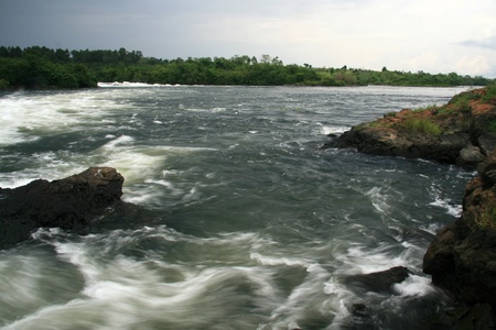 Nile River - Bujagali Falls + River in Uganda - The Pearl of Africaの写真素材