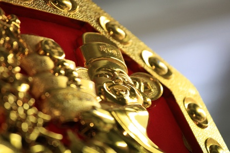 BANGKOK - JANUARY 23 : Chinese New Year 2012 - Gold Decorations in Chinatown, Bangkok, Thailand on 23rd January 2012のeditorial素材
