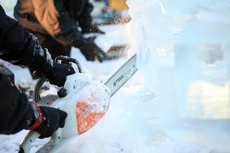 LONDON, UK - JANUARY 13 : International Ice Sculpting Festival 2012のeditorial素材