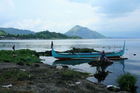 Taal Volcano on Luzon Island North of Manila in Philippinesのeditorial素材