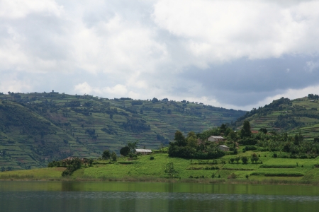 Lake Bunyoni, Kisori District, Uganda in East Africaの写真素材