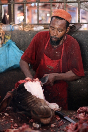 Local Meat Market in Zanzibar, Africaのeditorial素材