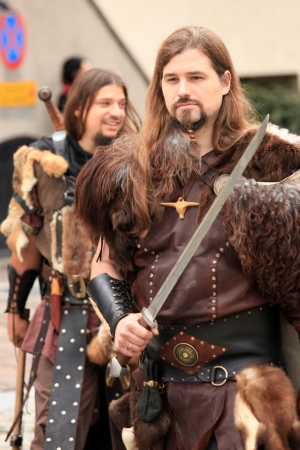 KAPRUN, AUSTRIA - JUL 22: The Castle festival on July 22, 2012, in Kaprun, Austria a Traditional annual festival in a region of The Alps Mountains.のeditorial素材