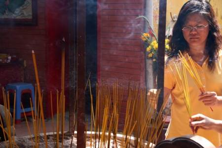 Chinese Temple in Chinatown, Ho Chi Minh, Vietnamのeditorial素材