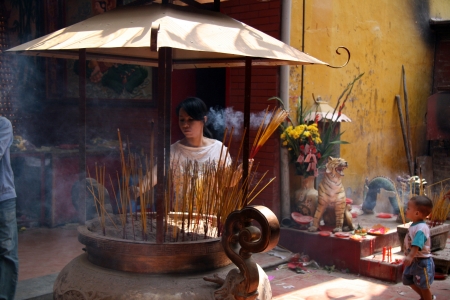 Chinese Temple in Chinatown, Ho Chi Minh, Vietnamのeditorial素材