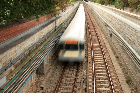 Perfect Train Tracks Well Maintained in Europeの写真素材