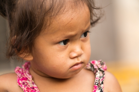 Cute little girl in Bangkok City, Thailandのeditorial素材