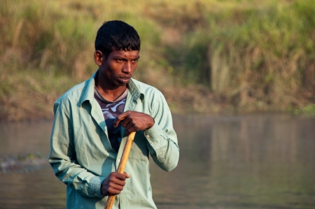 River Running Through Royal Chitwan National Park in Nepalのeditorial素材