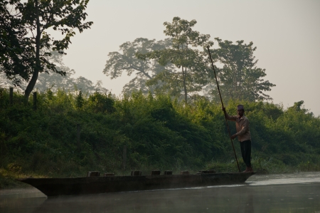 River Running Through Royal Chitwan National Park in Nepalのeditorial素材