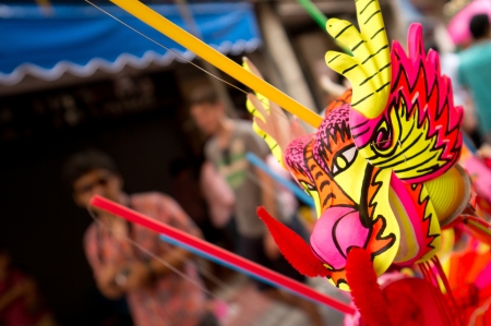 BANGKOK - FEBUARY 10 : Chinese New Year 2013 - Dragon Souvenir in Chinatown, Bangkok, Thailand on 10th Febuary 2013のeditorial素材