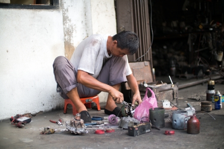Repair Shop in Penang City in Malaysiaのeditorial素材