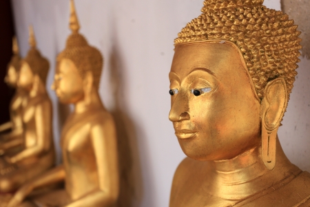 Buddha Statue at Wat Suwannaram Temple in Phetchaburi, Thailandの写真素材
