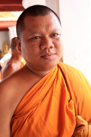 Buddhist Monk - Wat Suwannaram Temple in Phetchaburi, Thailandのeditorial素材