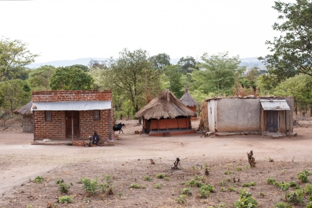 ZAMBIA - OCTOBER 14 2013: Local village in Zambia, Africaのeditorial素材