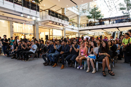BANGKOK - FEBRUARY 19 2014: MTV Exit Press Conference held in Central World Plaza Bangkok with high profile bands along with US and Australian Ambassador's for upcoming charity concert in Udon Thai, Thailandのeditorial素材