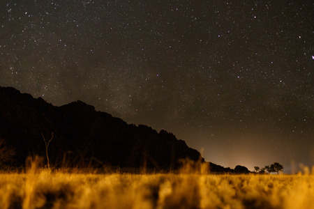Starry Sky Over Namib Desert in Sossusvlei, Namibia, Africaの写真素材