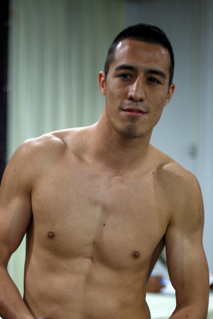 THAILAND - FEBUARY 12 2014: International and Thai fighters take part in press conference for the upcoming Prison Fight round 6 competition in Khlong Phai Prison, Thailandのeditorial素材