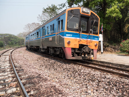 MAE TAN NOI, THAILAND - MARCH 22 2015: Remote train station Mae Tan Noi on one of the hottest...