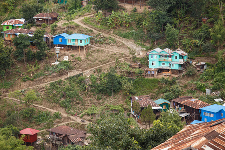 Falam Town , Chin State Mountain Region, Western Myanmar (Burma)の写真素材