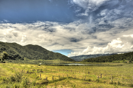 The scenic Rhi Lake near the Indian border in Chin Stae, Myanmar (Burma)の写真素材