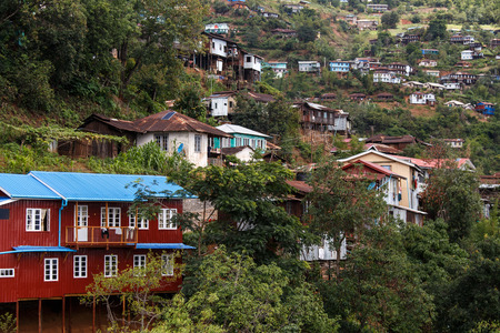 Falam Town , Chin State Mountain Region, Western Myanmar (Burma)の写真素材