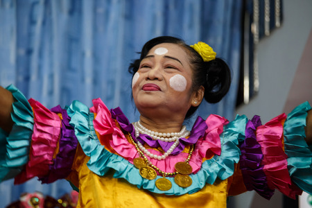 MANDALAY, MYANMAR - JUNE 25 2015: Moutache brothers perform a politically sensitive comedy show which has gaine recognition Mandalay, Myanmar.のeditorial素材