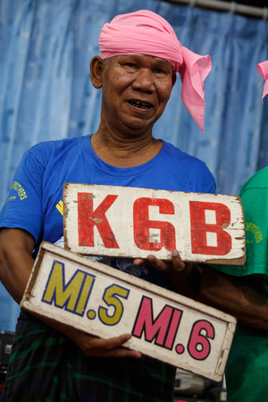 MANDALAY, MYANMAR - JUNE 25 2015: Moutache brother (Lu Zaw) performs a politically sensitive comedy show which has gaine recognition Mandalay, Myanmar.のeditorial素材