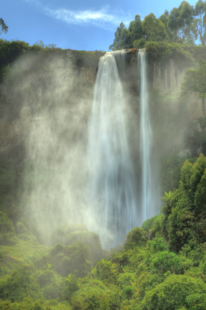 Stunning Tropical Jungle Waterfallの写真素材