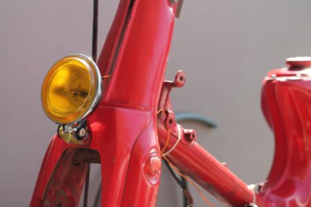 restoration of an old motorcycleの写真素材