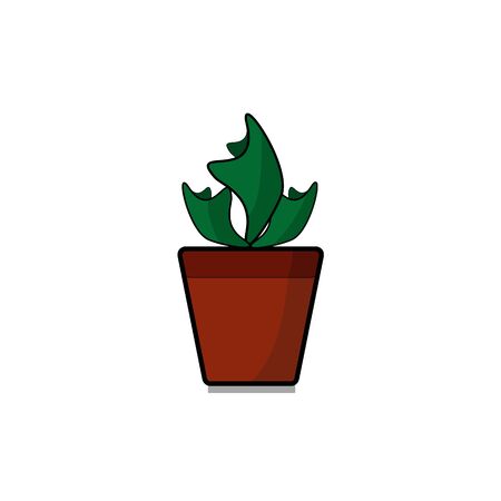 Green house plant in a potのイラスト素材