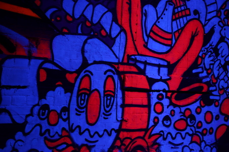 Melbourne Street Scape: Illuminated Graffitiのeditorial素材