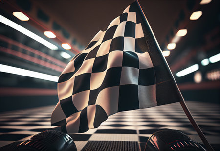 racing flag, checkered flag . High quality illustrationの素材