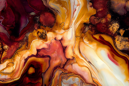 Colorful liquid paints mixed together creating modern abstract. High quality illustration