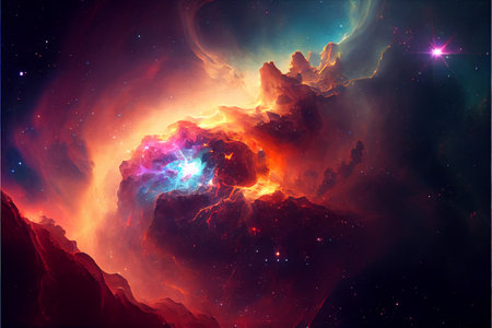 nebula space background. Universe filled with stars, nebula and galaxy.の素材