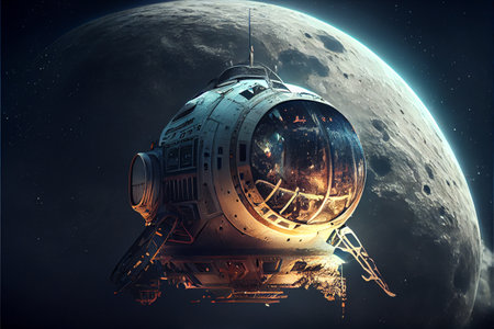 Mars Rover is exploring surface of Mars. Mission Mars exploration of red planet. Space exploration, science concept.   High quality illustrationの素材