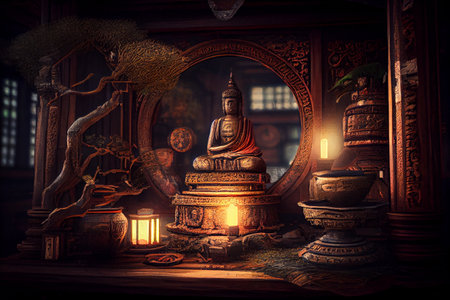 The most important places of pilgrimage in Buddhism are located in the Gangetic plains of Northern India and Southern Nepal. High quality illustrationの素材