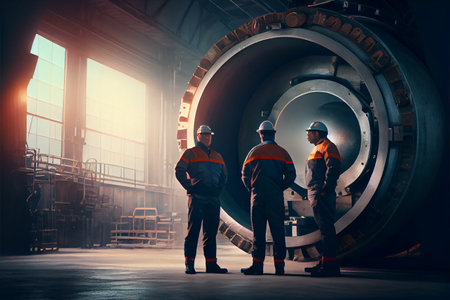 Professional men engineer worker skills quality, maintenance, training industry factory worker , warehouse Workshop for factory operators, mechanical engineering team production. High quality illustrationの写真素材