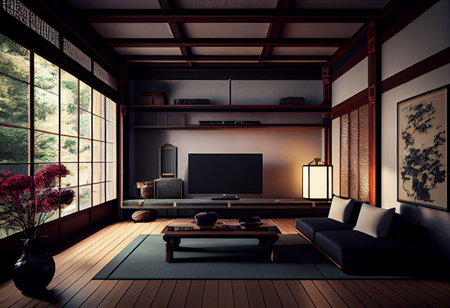 Bedroom japanese minimal style.,Modern white wall and wooden floor, room minimalist. 3D rendering. High quality illustrationの素材