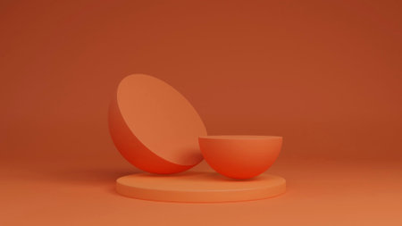 Podium Background 3D White Color,There is an area for displaying products ,promote products, Product presentation,3D rendering,show cosmetic product display,help the product stand out,3D Mock up,の写真素材