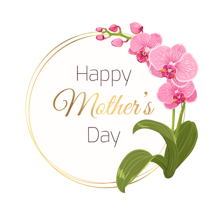 Mothers Day spring holiday floral card poster template.のイラスト素材