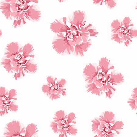 Pink camelia peony flowers seamless pattern. Tree bloom blossom. Feminine girlish style mood. Vector design illustration.の写真素材