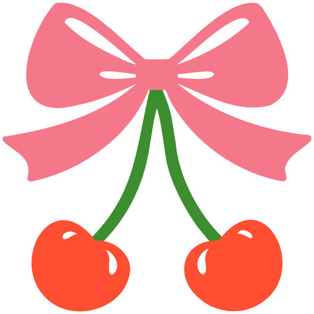 A Cherry bow design with vibrant colors and playful elementsのイラスト素材