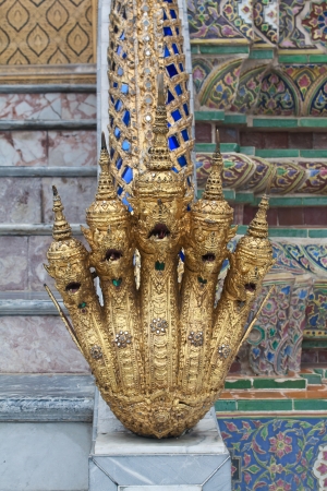 Multi-headed naga - Wat pra keaw Bangkok Thailandの写真素材