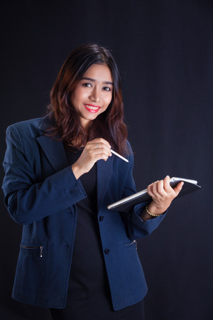 Portrait of Asian woman - drawing business concept, ideaの写真素材