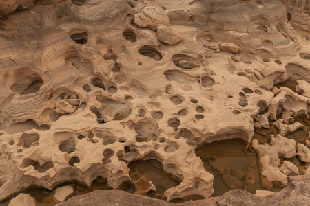 Rock holes Stone View Sam-Pan-Bok Grand Canyon in thailandの写真素材