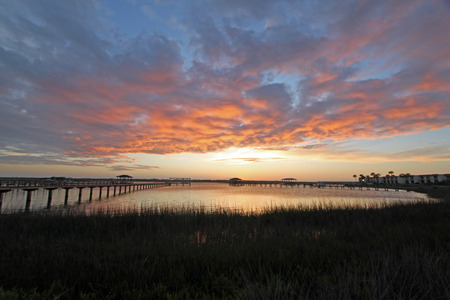 Sunset on the Intracoastal Waterwayの写真素材