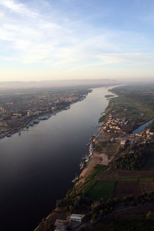 The River Nile - Aerial / Elevated View / from the Airの写真素材
