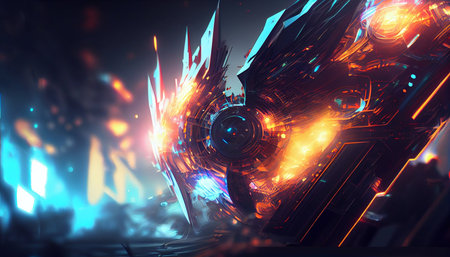 3D rendering of abstract technology concept background ready for banner or posterの素材
